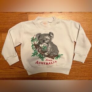 Vintage 1980s/1990s Toddlers Sweatshirt Australia Aussie Koala Bear - Size 4